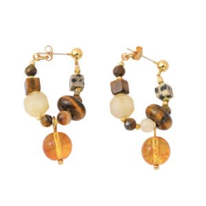 Vintage Natural Stone Bead Loop Earrings