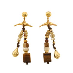 Boho Turquoise Shell Long Tassel Dangle Earrings