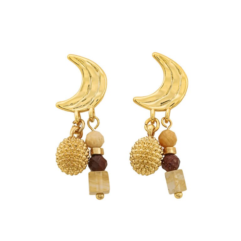 Moon Handmade Bead Drop Earrings