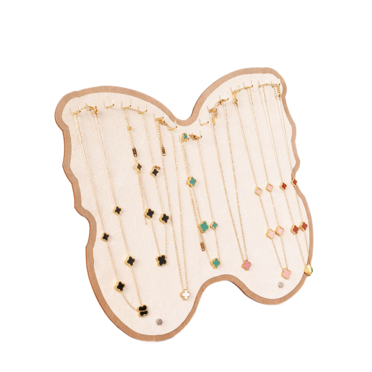 Scalloped Wood Frame Multi-Necklace Display Board