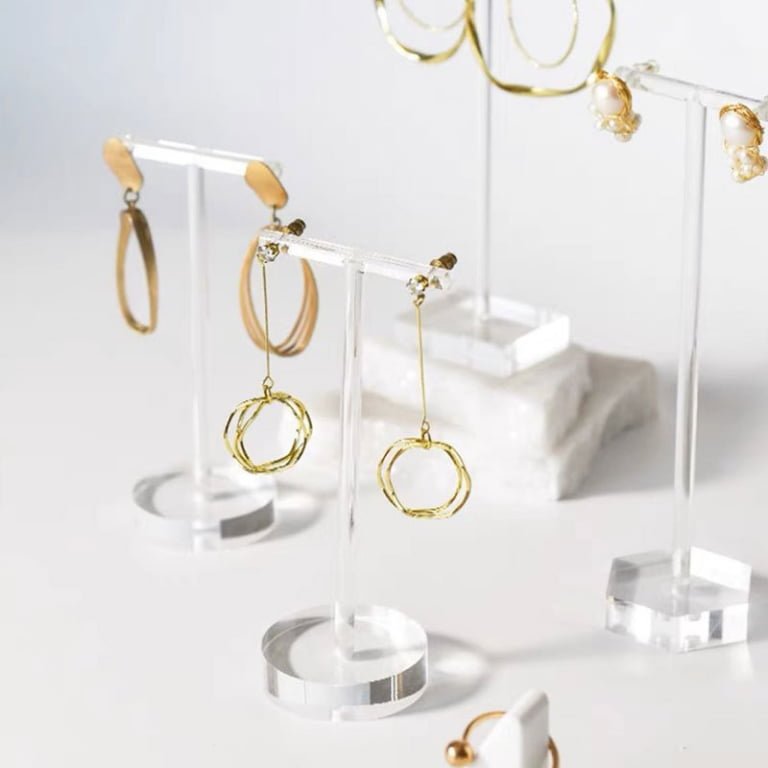 Minimalist Clear Acrylic T-Bar Earring Display Stands