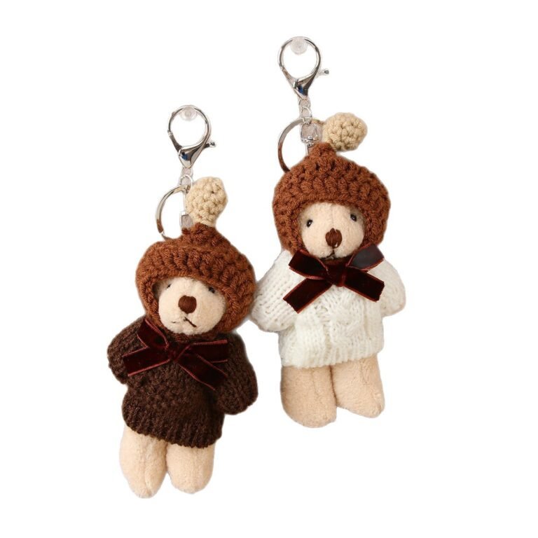 Plush Knit-Sweater Bear Bag Charm & Keychain