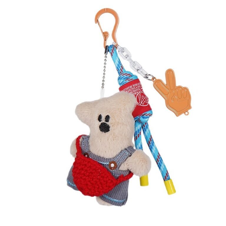 Multi-Element Plush Bear & Lanyard Bag Charm