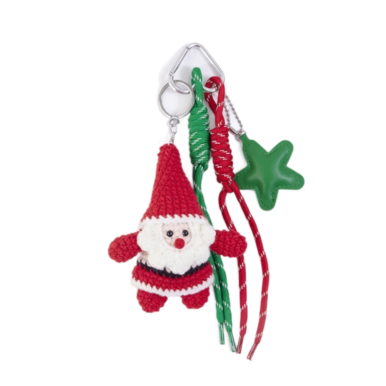 Festive Crochet Santa & Lanyard Bag Charm Assortment