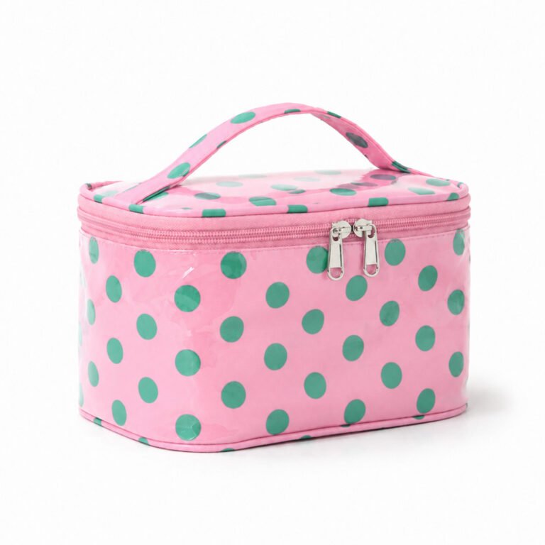 Glossy Polka Dot Cosmetic Train Case