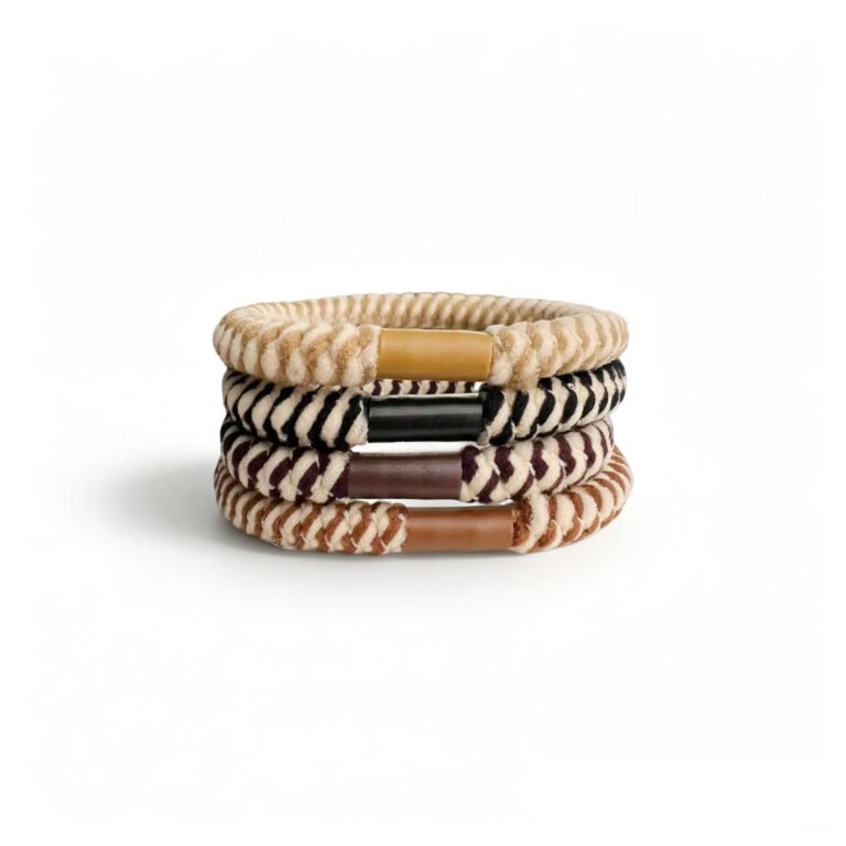 4 Colors Twisted Striped Neutral Elastic Hair Ties