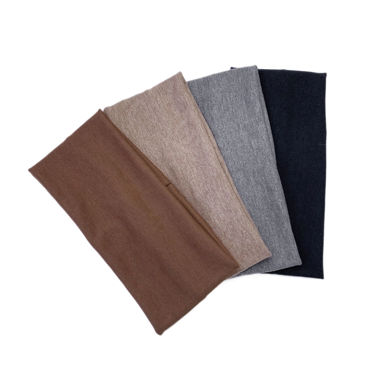 4 Colors Ribbed Knit Wide Stretch Sports Headbands