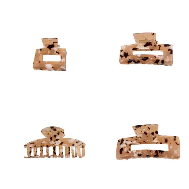 4 Pcs Acetate Multi-Size Hollow Hair Claw Clip Set
