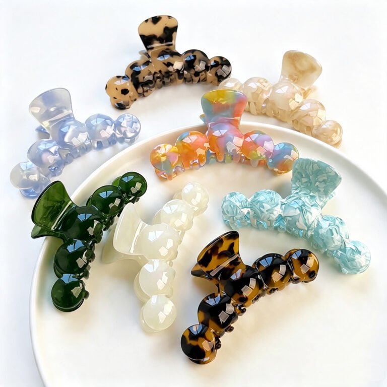 Two Sizes Tortoise Multi-Bubble Acetate Hair Claw Clip