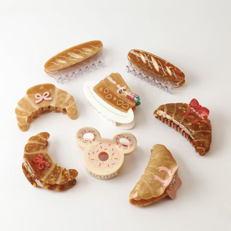8 Styles Bakery Bread Dessert Acetate Hair Claw Clips