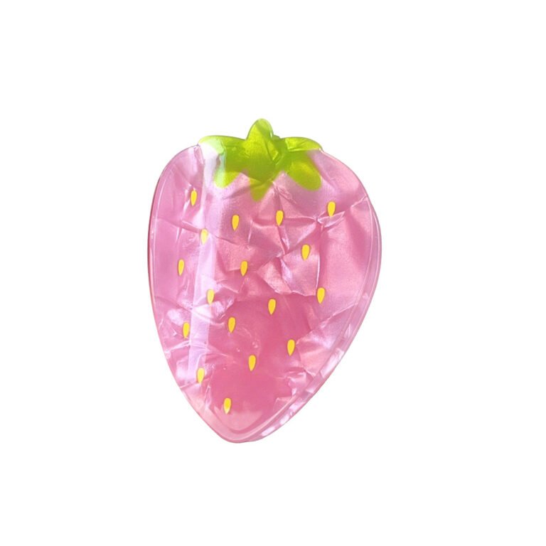 Two-Tone Shimmer Cute Strawberry Acrylic Hair Claw Clips