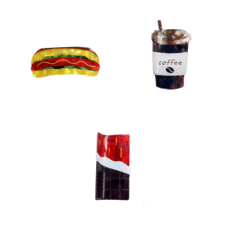 3 Styles Snack Food Acrylic Hair Claw Clips