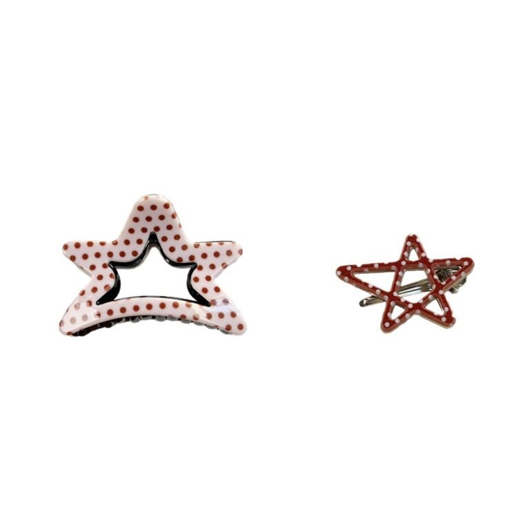 Two Sizes Polka Dot Hollow Star Acrylic Hair Clip
