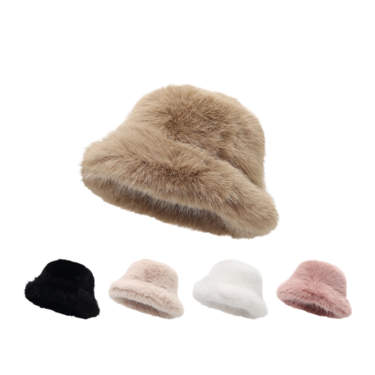 Plush Faux Fur Winter Bucket Hat