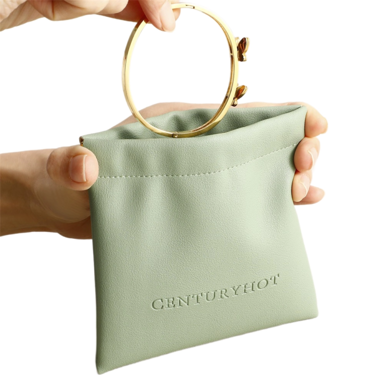 Premium Mint Green Faux Leather Jewelry Pouch
