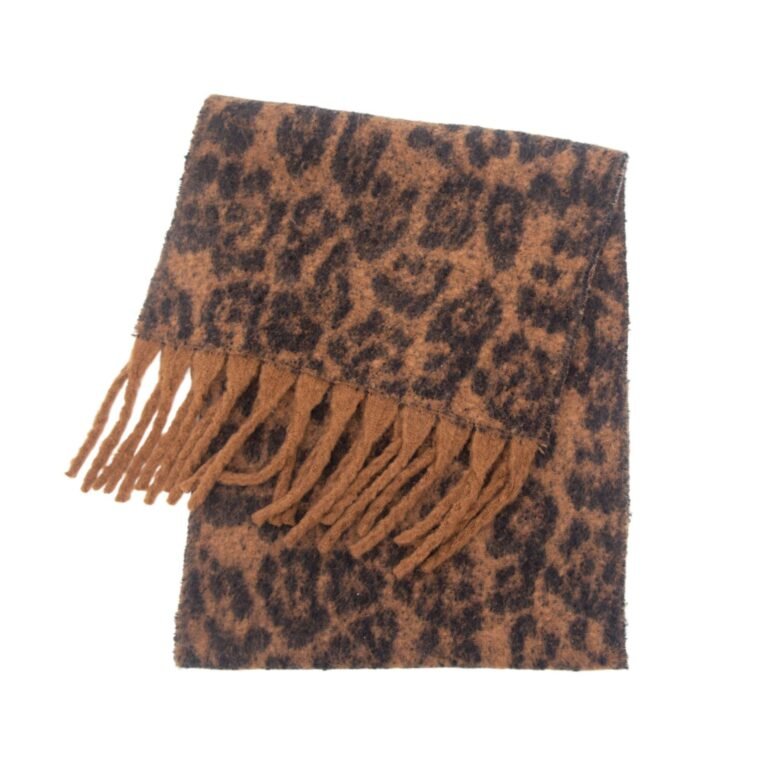 Oversized Classic Houndstooth Brushed Winter Scarf with Long Braided Fringes