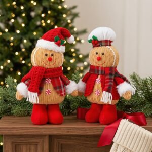 Premium Knitted Gingerbread Man Holiday Figures