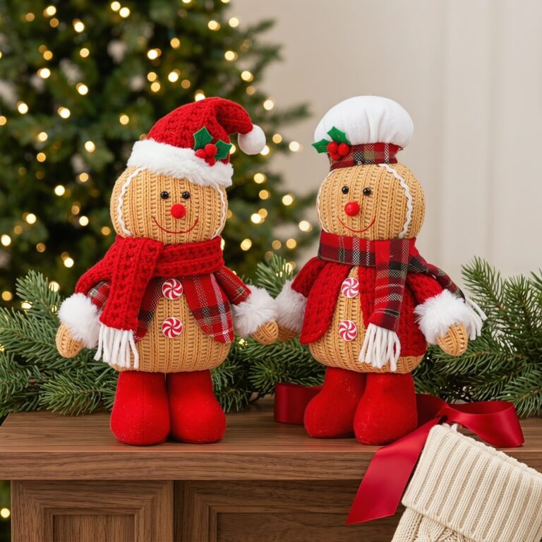 Premium Knitted Gingerbread Man Holiday Figures