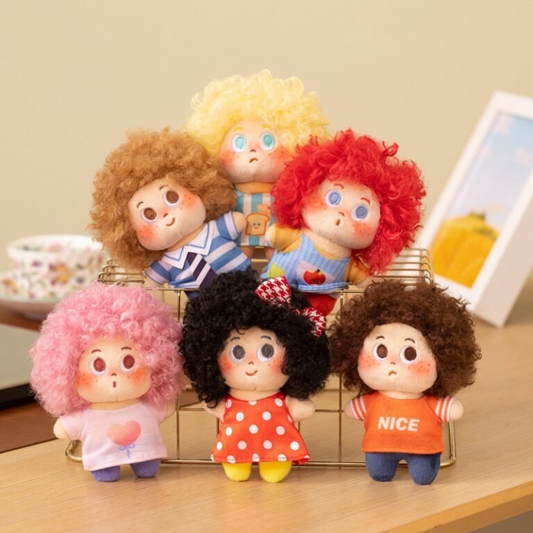 Colorful Curly Hair Mini Plush Collectible Dolls